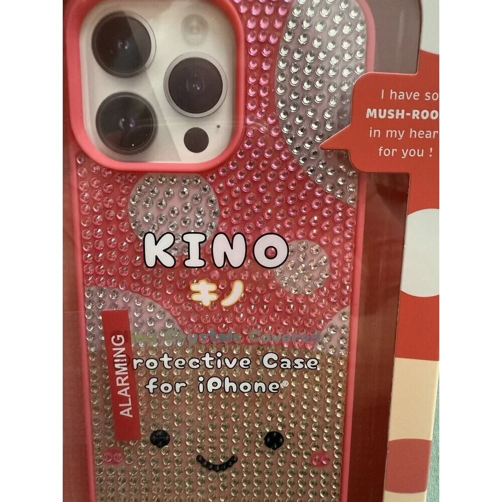 Mimicoco Kino iPhone 14 ProMax Mushroom Jeweled Bling Phone Case Sparkle New